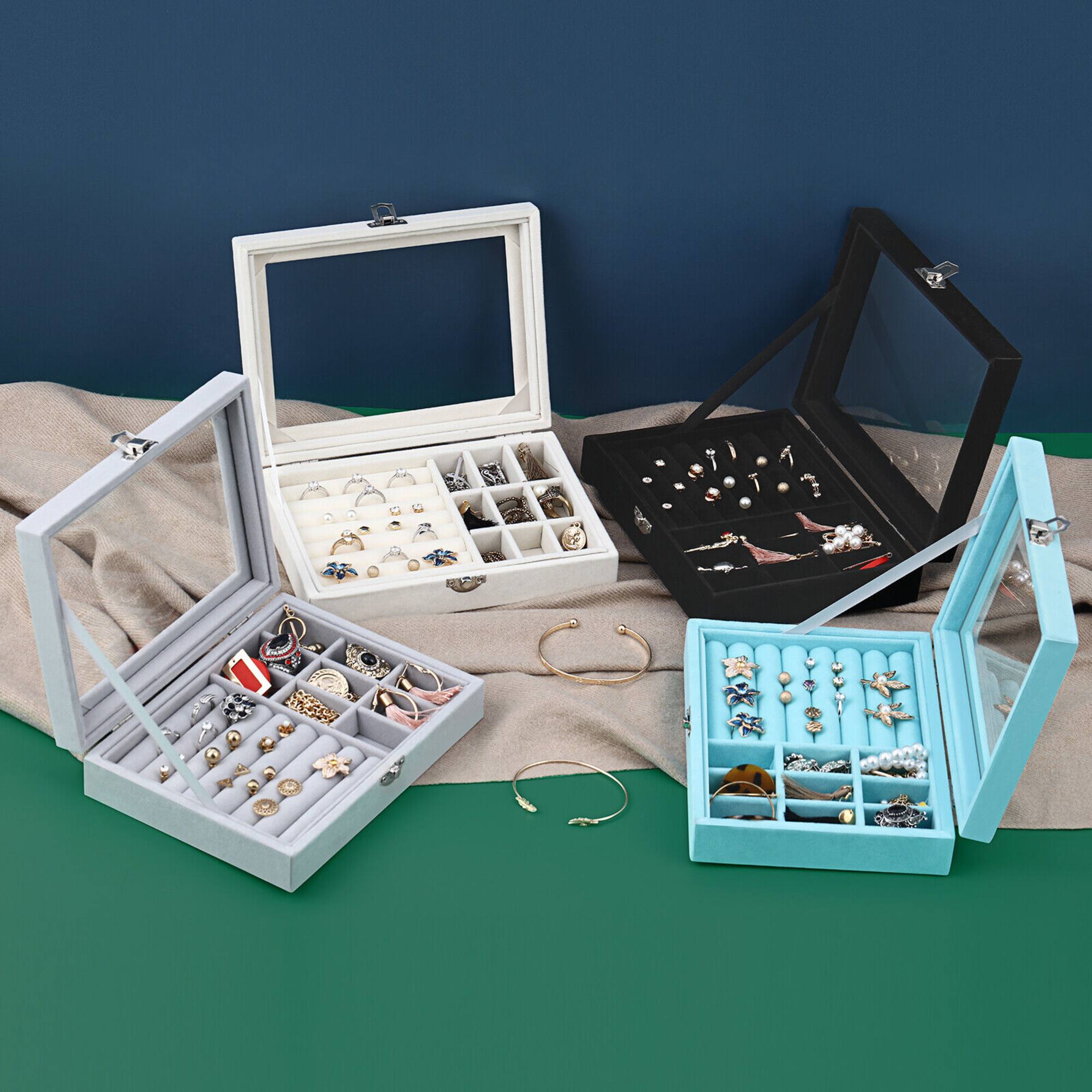 NEX™ 8" White Velvet Jewelry Organizer For Earring and Rings